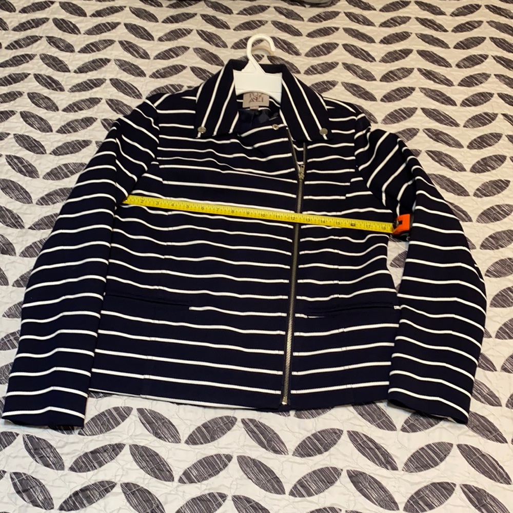 Navy and white moto jacket like new condition